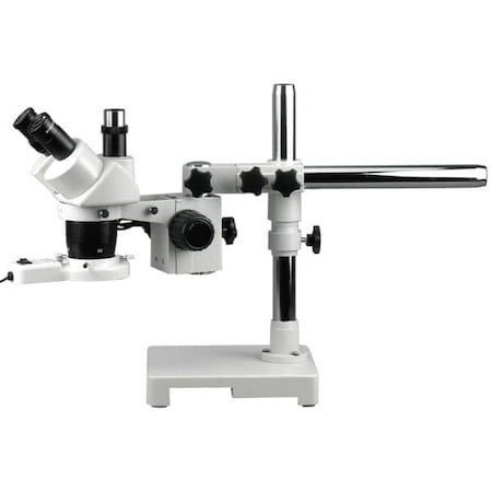 Amscope 10X-20X-40X Trinocular Stereo Microscope on Single-Arm Boom Stand With Fluorescent Light SW-3T24X-FRL